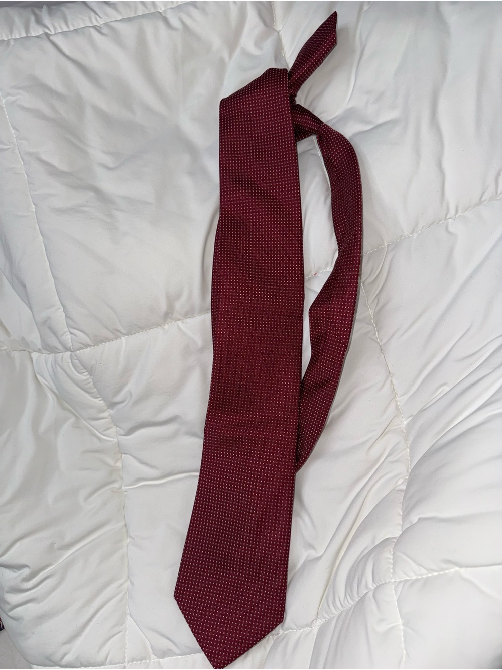 Club Room Men's Burgundy Tie with Microdot Pattern